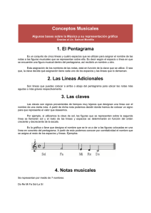 Conceptos Musicales 1. El Pentagrama 2. Las Líneas Adicionales 3