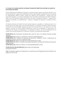6. Avanzar en la construcción de un Sistema Nacional de Salud