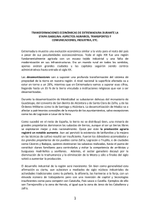 transformaciones económicas de extremadura durante la etapa