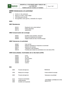 Intolerancia a la actividad - Hospital Universitario Virgen de las Nieves