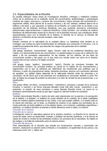 Especialidades filosoficas