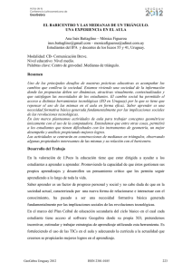 EL BARICENTRO Y LAS MEDIANAS DE UN TRIÁNGULO. UNA