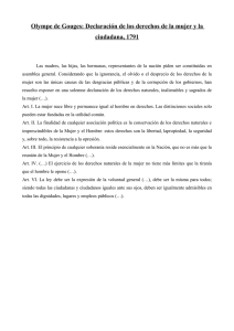 Olympe de Gouges: Declaración de los derechos de la mujer y la