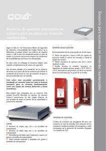 Exutorio de apertura automática en cubierta para escaleras en