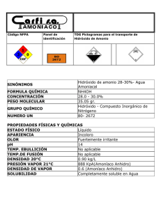 Ficha de Seguridad Hidróxido de Amonio (NH4OH)