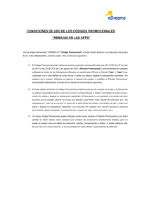 condiciones de uso de los códigos promocionales