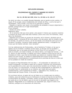 Santísimo Cuerpo y Sangre de Cristo, Ciclo C. San Lucas 9, 11b-17