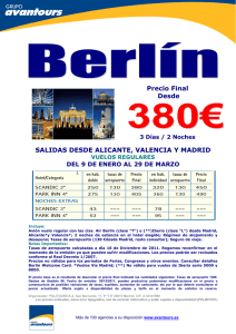 Precio Final Desde SALIDAS DESDE ALICANTE, VALENCIA Y