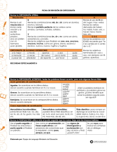 FICHA DE REVISIÓN DE ORTOGRAFÍA Revise la ORTOGRAFÍA