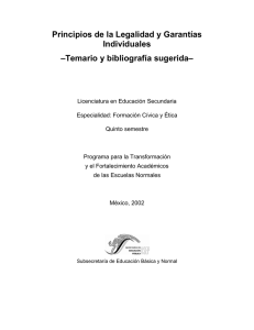 Principios de la Legalidad y Garantías Individuales