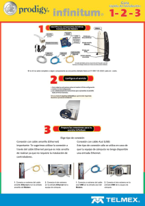 Elige tipo de conexión Conexión con cable amarillo (Ethernet