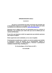 Bando. Pagina web municipal