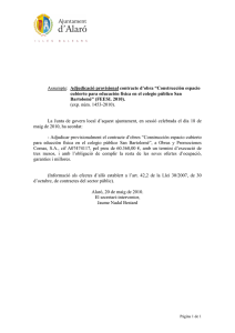 adjudicació provisional obra Construcción espacio cubierto…