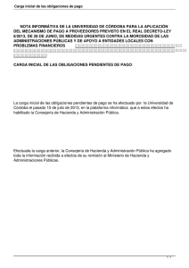 Carga inicial de las obligaciones de pago