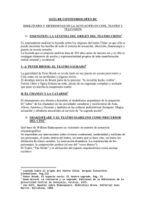 Actuación en Cine, Teatro y TV: Guía de Contenidos