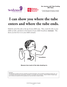 I can show you where the tube enters and where the tube ends.