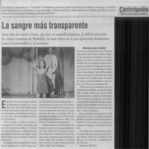 La sangre más transparente - Casa del Teatro de Medellín