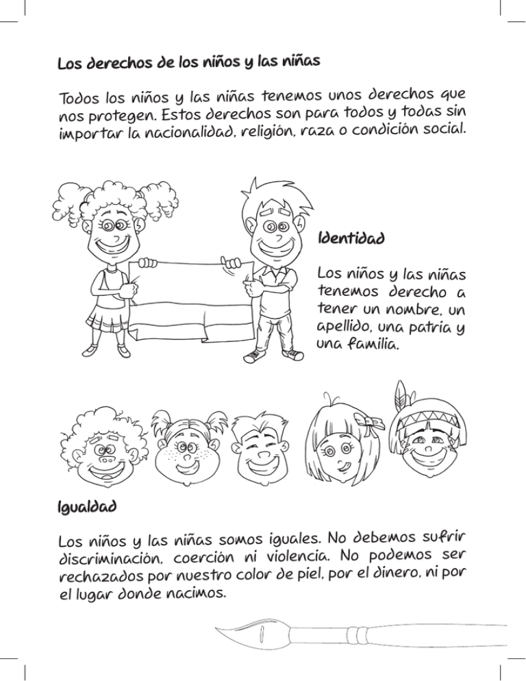 Los Derechos De Los Niños Y Las Niñas Todos Los Niños Y Las Niñas