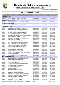 Boletín de Fichaje de Jugadores