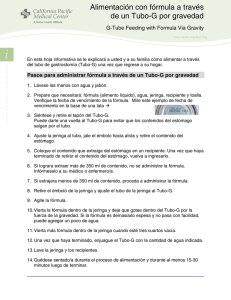 Alimentación con fórmula a través de un Tubo