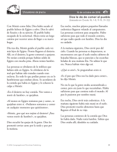 Dios le da de comer al pueblo - Crecemos en Gracia y Gratitud