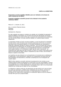 CARTA A LA DIRECTORA Propuesta la revista científica MediSan
