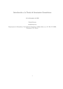 Teoría de Invariantes Geométricos: Introducción y Cocientes