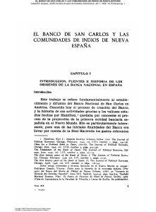 EL BANCO DE SAN CARLOS Y LAS COMUNIDADES DE INDIOS