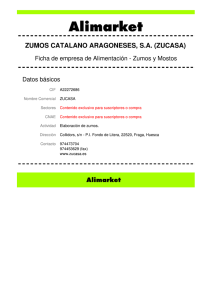 ZUMOS CATALANO ARAGONESES, SA (ZUCASA)