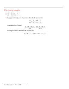 1 ED de Variables Separables. E: dt du D tu C u C 3t - Canek