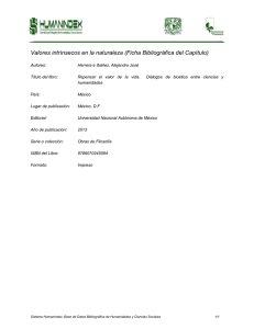 Valores intrínsecos en la naturaleza (Ficha Bibliográfica del Capítulo)