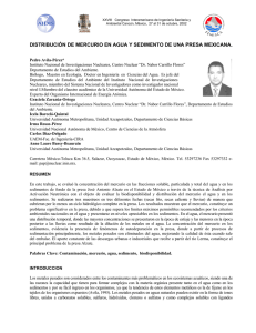 distribución de mercurio en agua y sedimento de una
