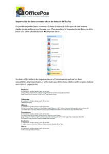 Importar datos externos a una base de datos de OfficePos
