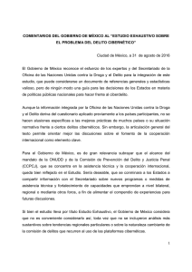 Comentarios del Gobierno de México al Estudio Delito Cibernético
