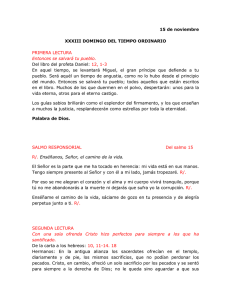 15 de noviembre XXXIII DOMINGO DEL TIEMPO ORDINARIO