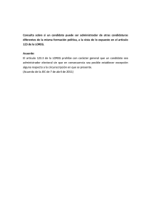 Consulta sobre si un candidato puede ser administrador de otras
