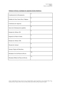 Ordenar de forma cronológica los siguientes hechos históricos: