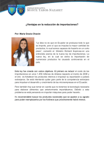 Ventajas en la reducción de importaciones