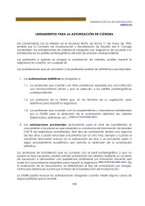 LINEAMIENTOS PARA LA AUTORIZACIÓN DE CÁTEDRA