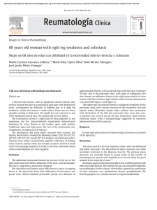 68 years old woman with right leg weakness and colostasis