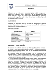 CIRCULAR TECNICA BENCENO El benceno es un