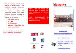 Servicio de Urgencias Unidad de Cuidados Intermedios