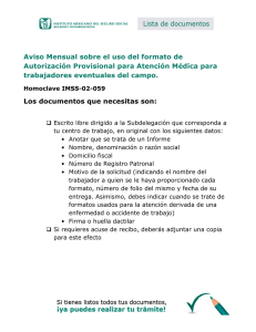 Aviso Mensual sobre el uso del formato de Autorización Provisional