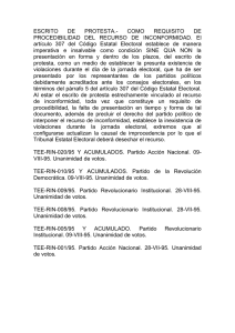 ESCRITO DE PROTESTA.- COMO REQUISITO DE