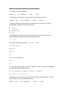 Balanceo por el método algebraico