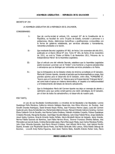 ASAMBLEA LEGISLATIVA - REPUBLICA DE EL SALVADOR