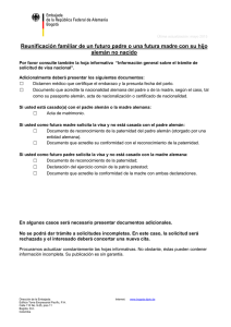 Reunificación familiar de un futuro padre o una futura madre con su