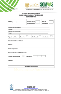 SOLICITUD DE CREACION, ELIMINACION Y MODIFICACION DE
