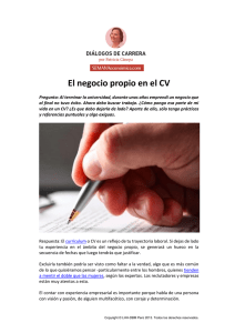 El negocio propio en el CV