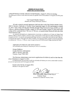 A Runoff Election is hereby ordered to be held